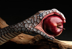 Snake in The Eden Garden Hand Painting | Guido Daniele