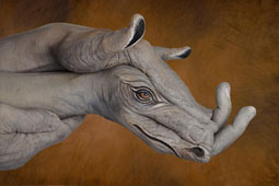 Rhino Black Duck Hand Painting | Guido Daniele