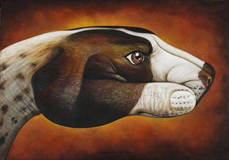 Oil Painting on Canvas - Dog Pointer