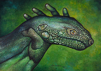Oil Painting on Canvas - Iguana