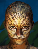 Bodypainting Amica ragazza leopardo nella giungla - 2012